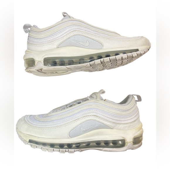 Nike Air Max 97 Triple White Sneakers - Girl/Boy Size 5.5Y - Picture 7 of 10
